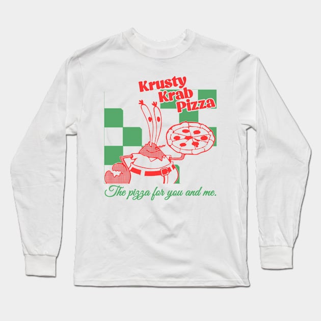 Krusty Krab Pizza Long Sleeve T-Shirt by artbooming